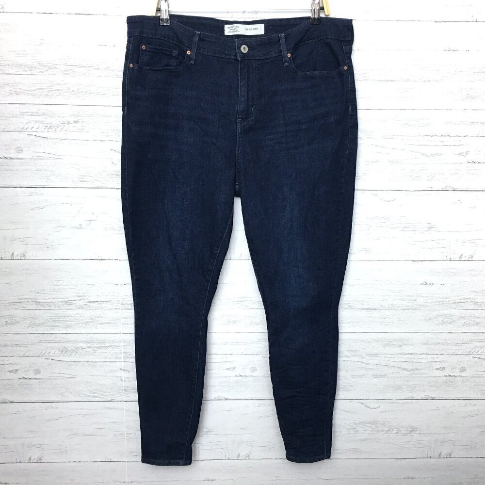 Levi's Signature Women's Jeans Mid Rise Skinny Dark Wash Stretch size 18M